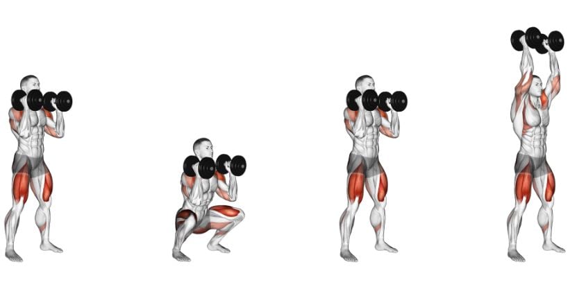 Tekan Squat Dumbbell