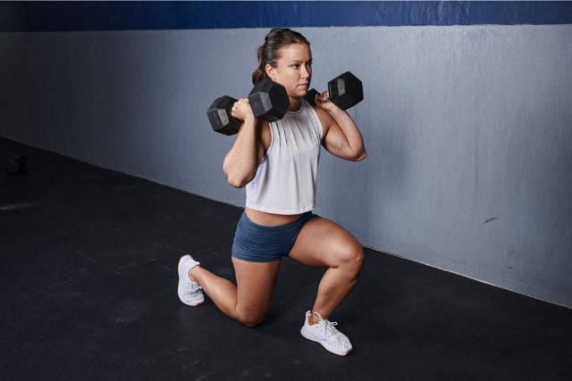 Reverse Lunge with Bicep Curl